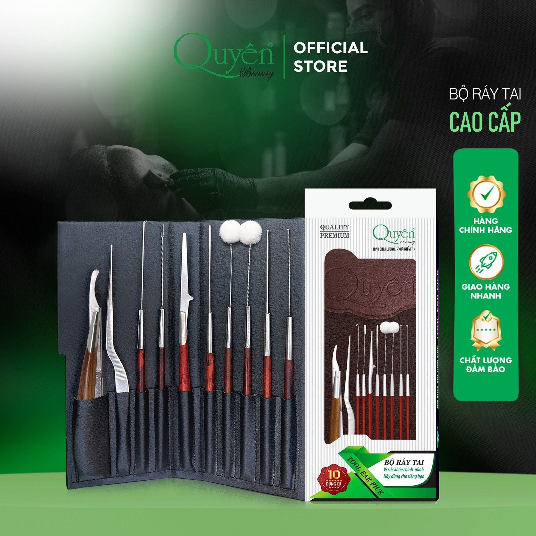 Bộ Ráy Tai Quyên Bao Da Cao Cấp