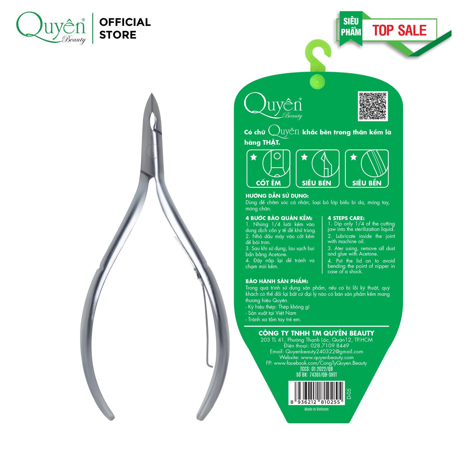Kềm Cắt Da Quyên Thép Không Gỉ Inox D05