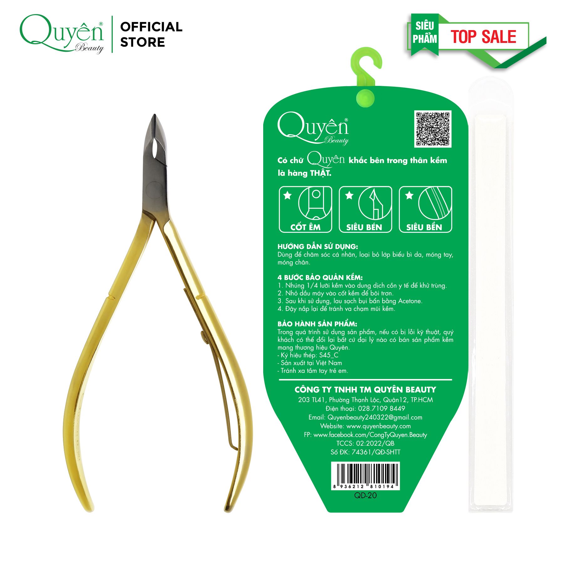 Kềm Cắt Da Quyên Thép Chuyên Dụng Mạ Vàng QD-20
