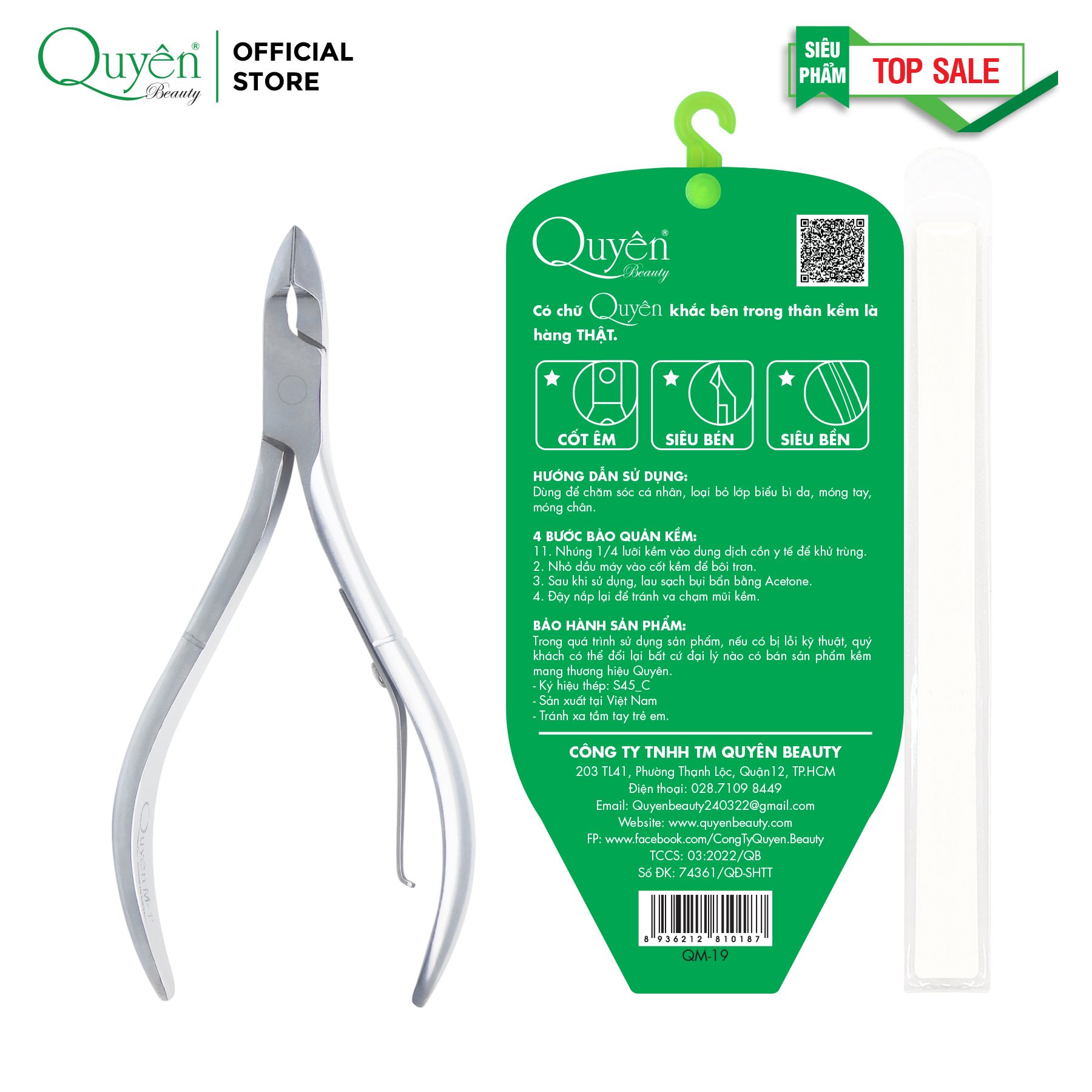 Kềm Cắt Móng Quyên Thép Chuyên Dụng QM-19