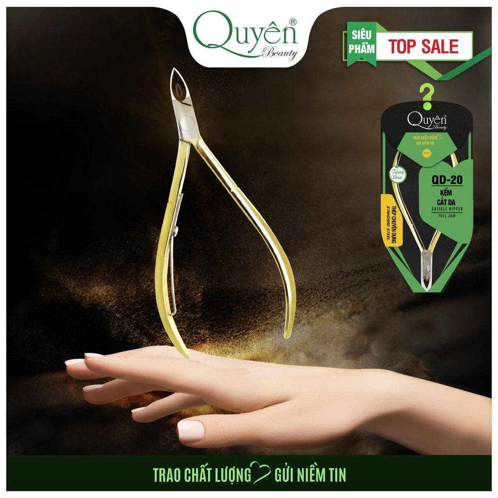 Kềm Cắt Da Thép Chuyên Dụng Mỹ Phẩm Quyên Chính Hãng QD-20 Cốt êm Siêu bén Siêu Bền - TẶNG DŨA
