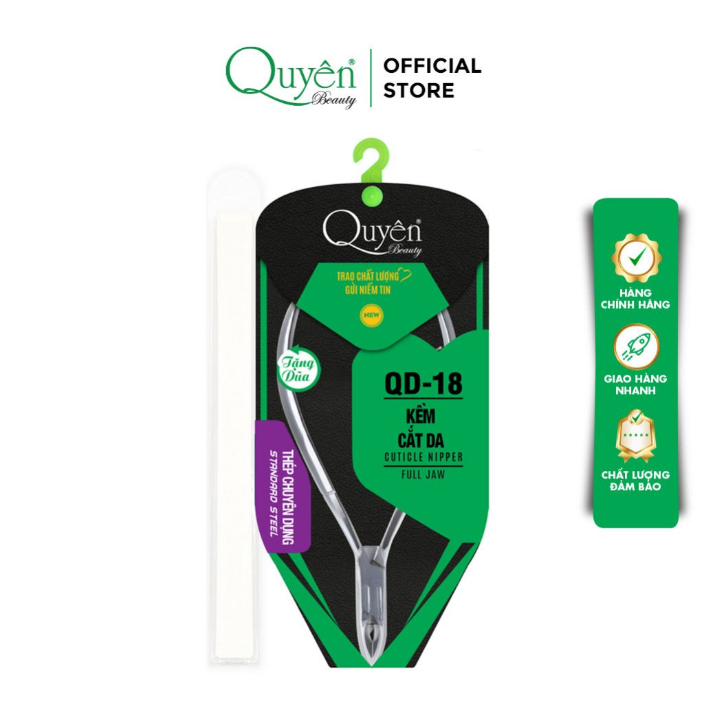 Combo Kềm 18 Cắt Da Móng Dụng Cụ làm Nail Mỹ Phẩm Quyên Chính Hãng - TẶNG DŨA