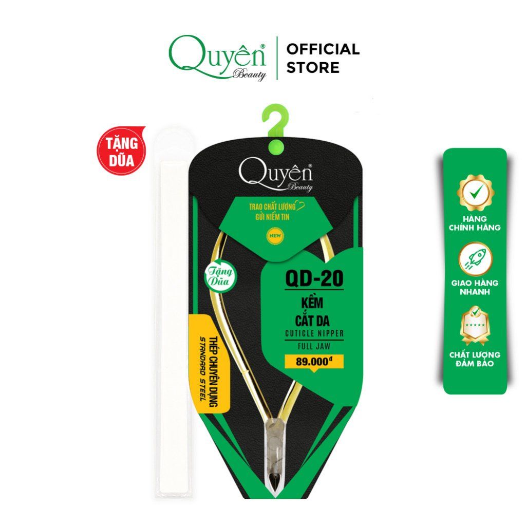 Kềm Cắt Da Thép Chuyên Dụng Mỹ Phẩm Quyên Chính Hãng QD-20 Cốt êm Siêu bén Siêu Bền - TẶNG DŨA