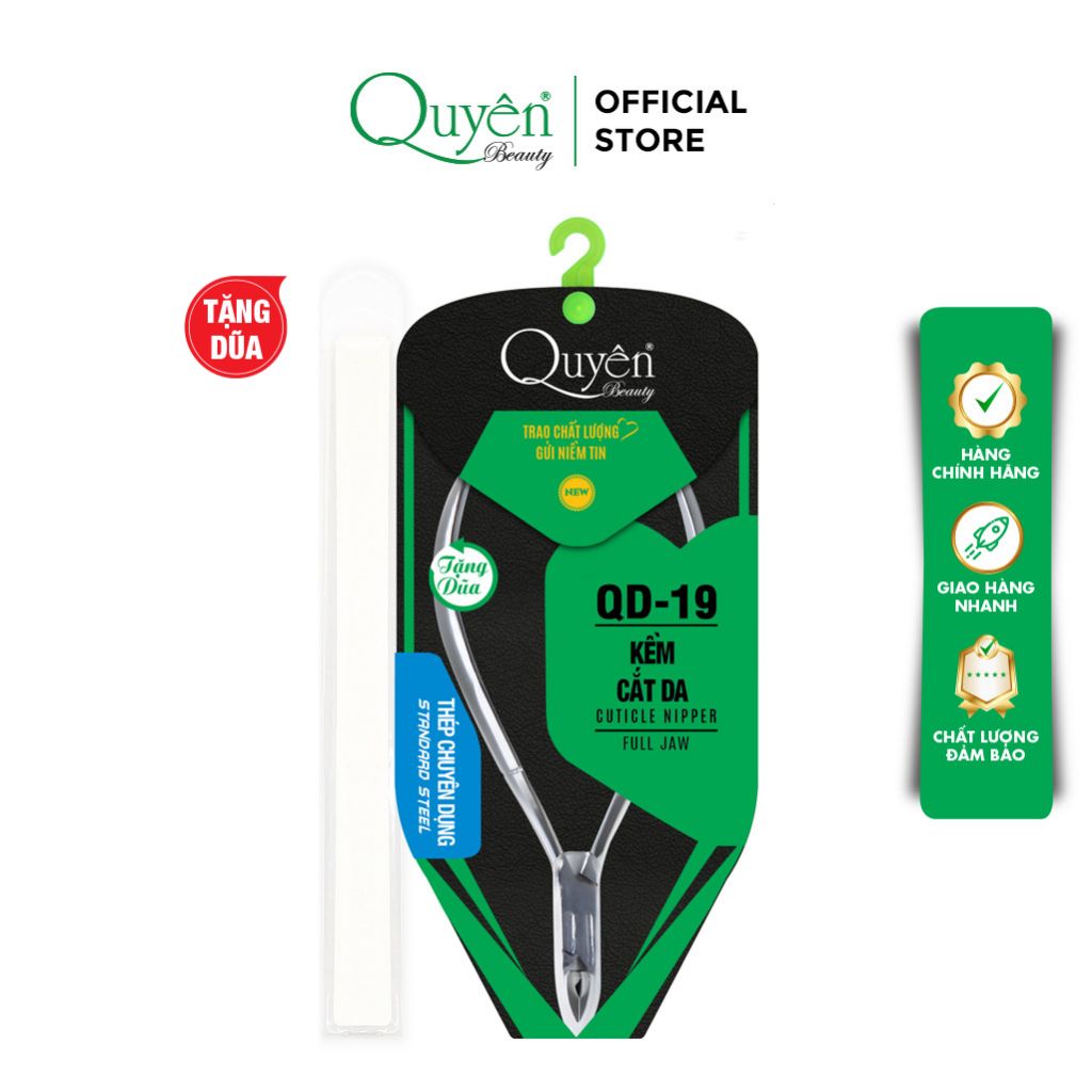 Kềm Cắt Da Thép Chuyên Dụng Mỹ Phẩm Quyên Chính Hãng QD-19 Cốt êm Siêu bén Siêu Bền - TẶNG DŨA