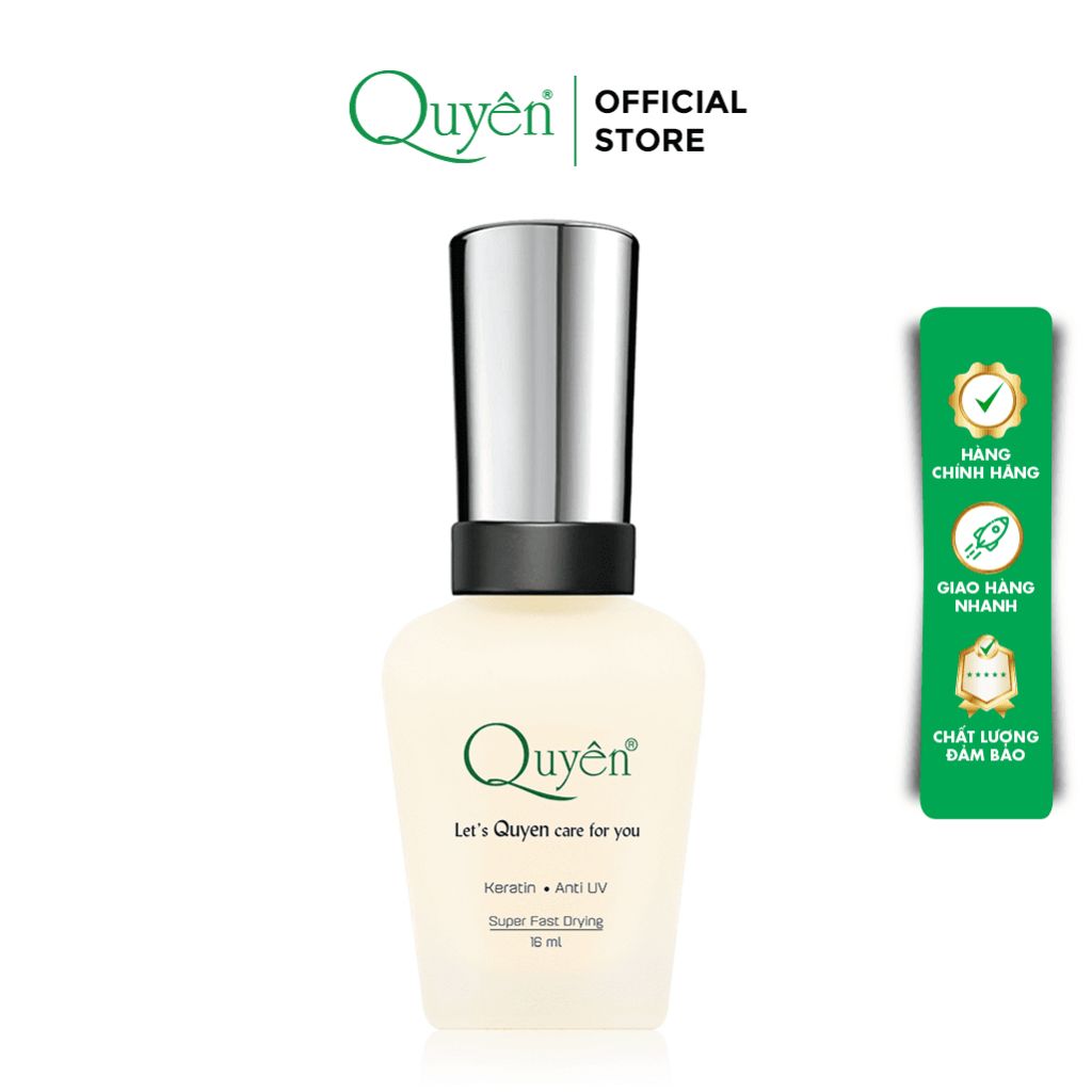 Combo Sơn Siêu Dưỡng Móng Tay Cao cấp Mỹ Phẩm Quyên Chính Hãng 16ml Dưỡng (Hồng/Phẳng/Trắng/Bóng) - TẶNG NƯỚC RỬA MÓNG