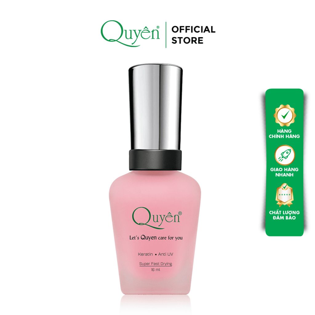 Combo Sơn Siêu Dưỡng Móng Tay Cao cấp Mỹ Phẩm Quyên Chính Hãng 16ml Dưỡng (Hồng/Phẳng/Trắng/Bóng) - TẶNG NƯỚC RỬA MÓNG