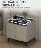 Tab đầu giường sạc thông minh - màu vân vải - GA31