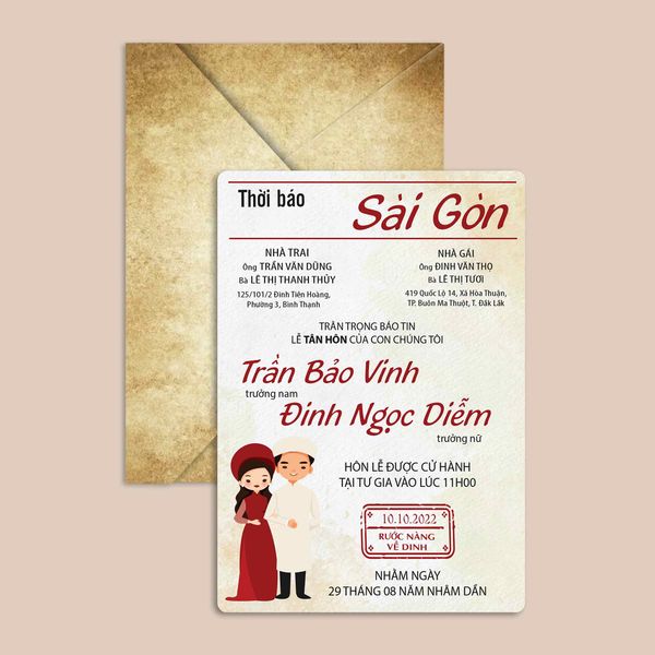  Thiệp cưới Cecia - Thiệp cưới Chibi - Thiết kế thiệp cưới in sẵn The Couple 