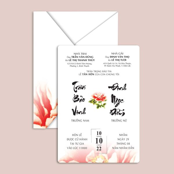  Thiệp cưới Halia - Thiệp cưới hoa - Thiết kế thiệp cưới in sẵn The Couple 