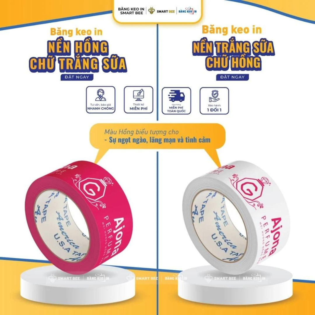 Băng Keo Nền Màu In Logo Theo Yêu Cầu