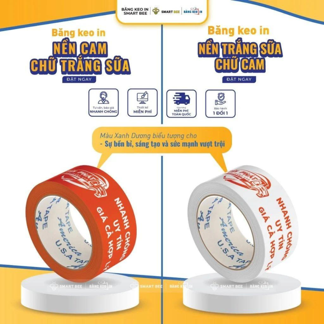Băng Keo Nền Màu In Logo Theo Yêu Cầu
