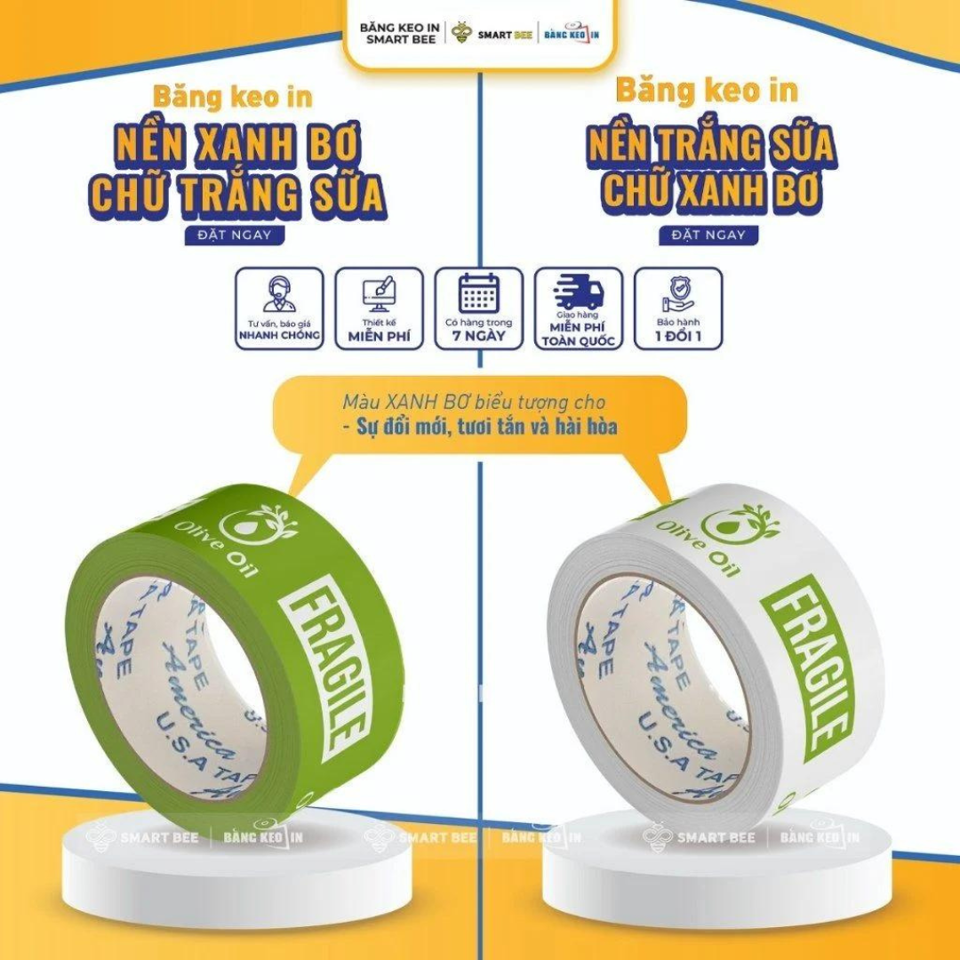 Băng Keo Nền Màu In Logo Theo Yêu Cầu