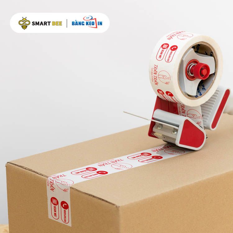 Băng Keo In Xanh Dương và Đỏ 48mmx72met - Sự Lựa Chọn Hoàn Hảo Cho Đóng Gói Mỹ Phẩm Xách Tay!