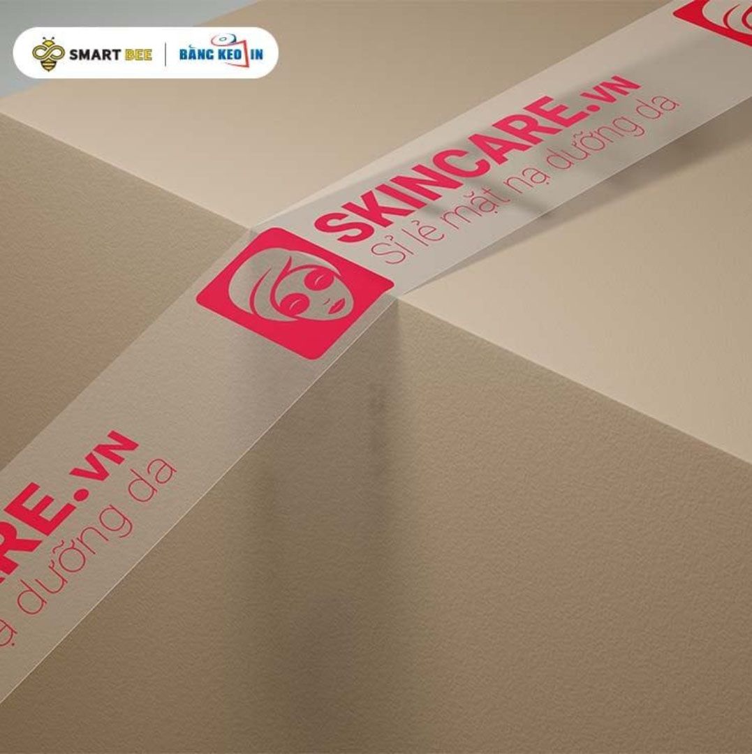 BĂNG KEO IN LOGO NỀN TRONG IN 1 MÀU GIÁ SỈ TỐT NHẤT