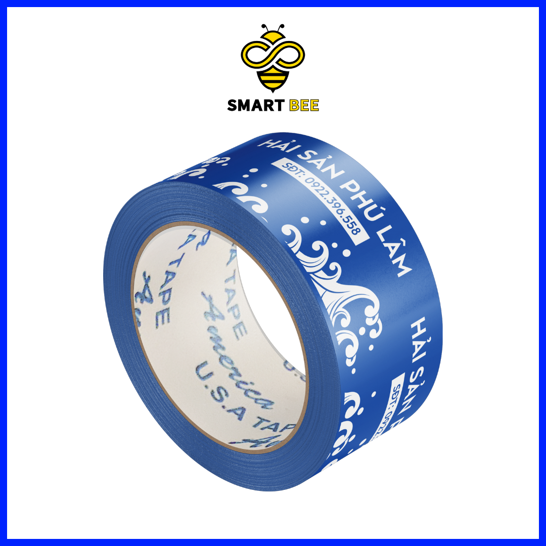 Băng keo màu XANH DƯƠNG in logo theo yêu cầu