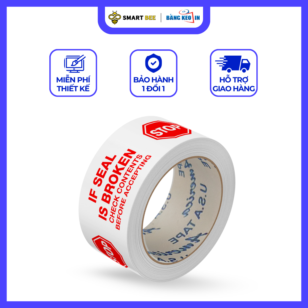 BĂNG KEO IN CHỮ NIÊM PHONG | CẢNH BÁO | STOP 48MM - GIÁ SỈ TỐT NHẤT