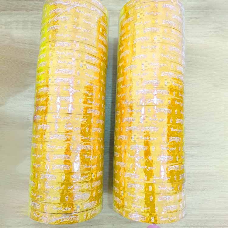 Băng Keo In Thank You 12MM Nền Vàng Chữ Trắng