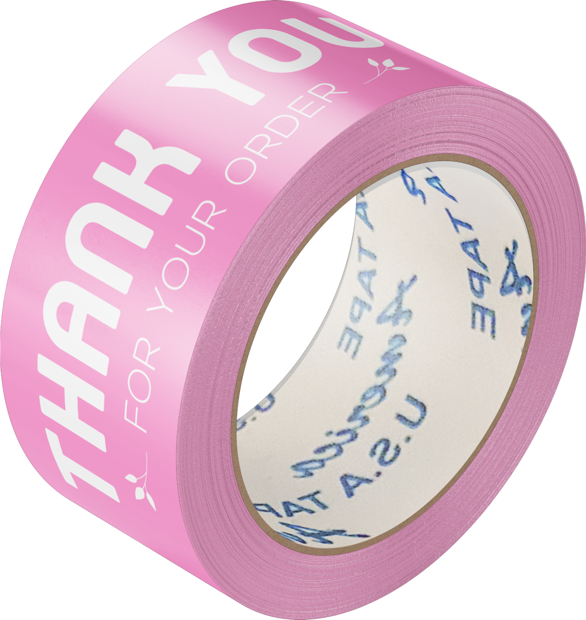 BĂNG KEO IN THANK YOU 48MM NỀN MÀU CHỮ TRẮNG SỮA