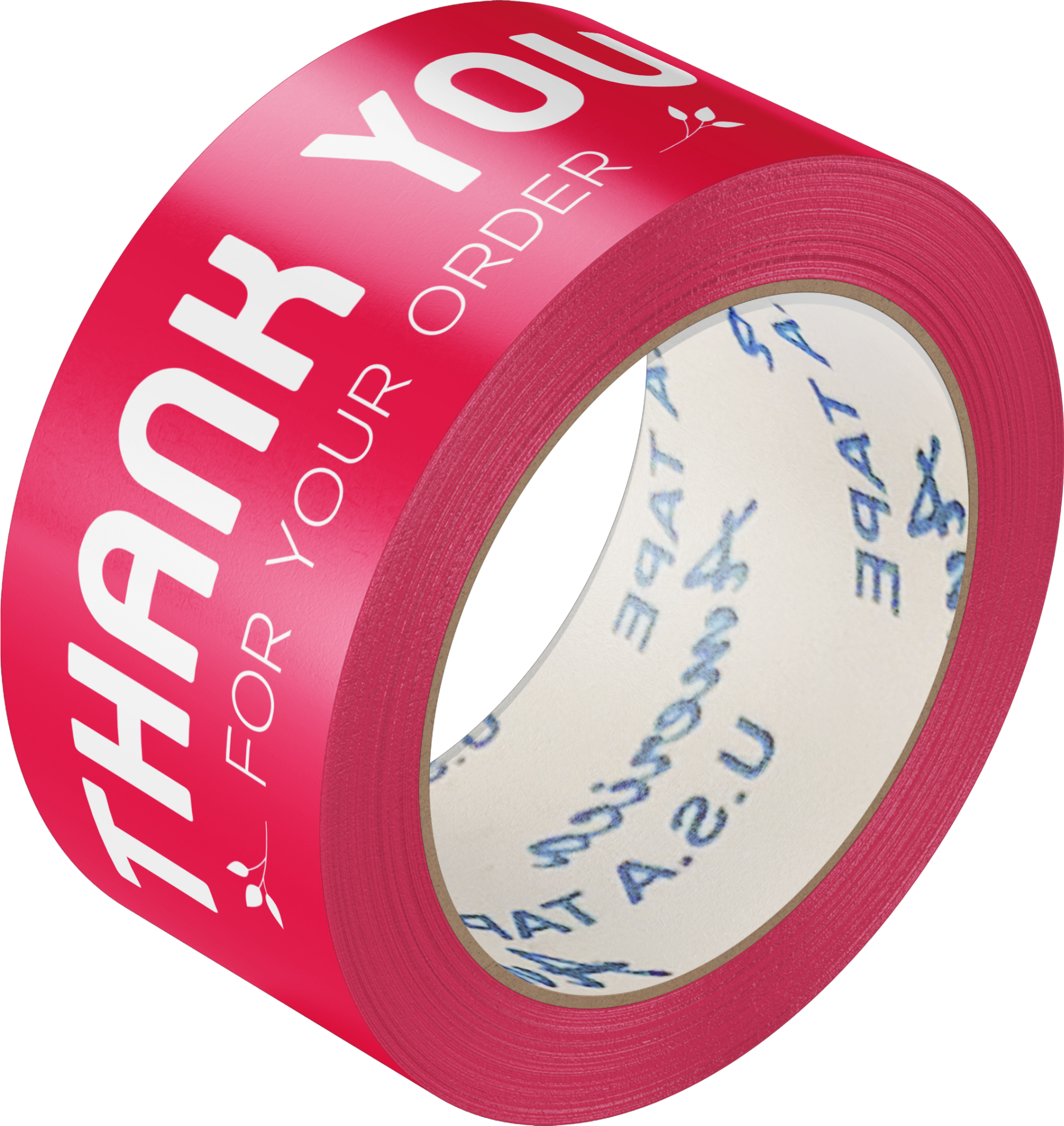 BĂNG KEO IN THANK YOU 48MM NỀN MÀU CHỮ TRẮNG SỮA