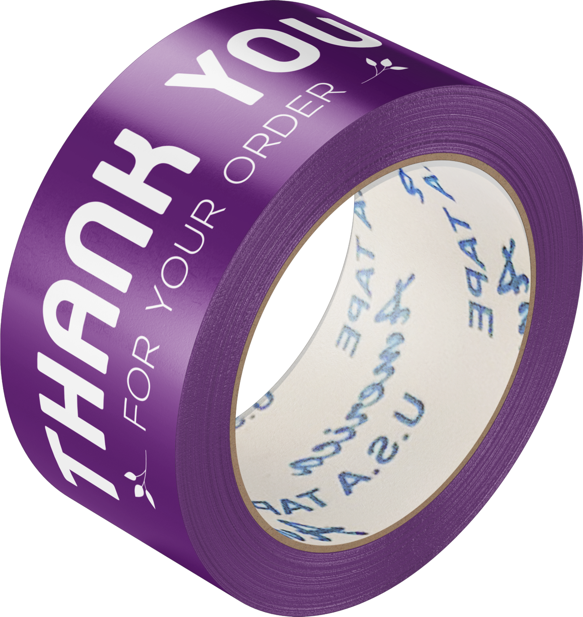 BĂNG KEO IN THANK YOU 48MM NỀN MÀU CHỮ TRẮNG SỮA