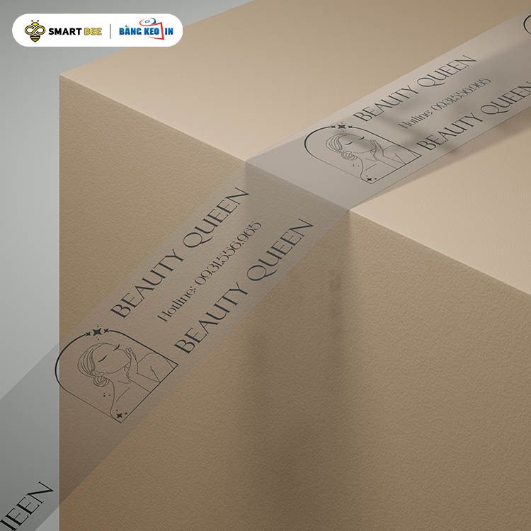 BĂNG KEO IN LOGO NỀN TRONG IN 1 MÀU GIÁ SỈ TỐT NHẤT
