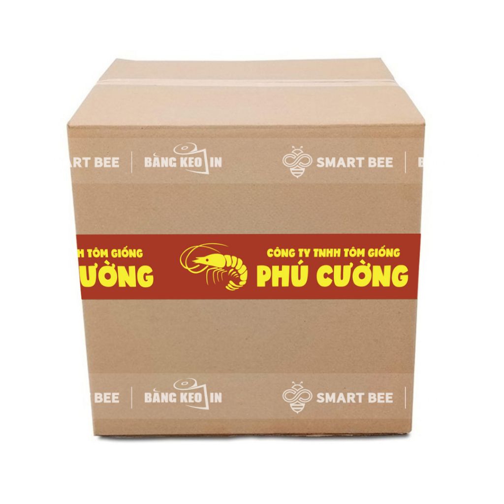 BĂNG KEO IN LOGO CHO ĐƠN VỊ KINH DOANH TÔM GIỐNG