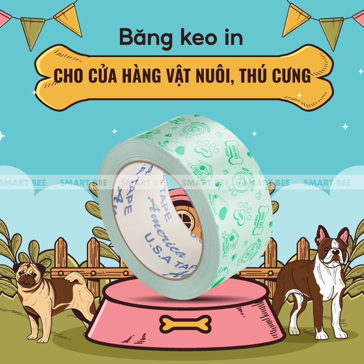 BĂNG KEO IN THEO YÊU CẦU CHO CỬA HÀNG THÚ CƯNG PET SHOP