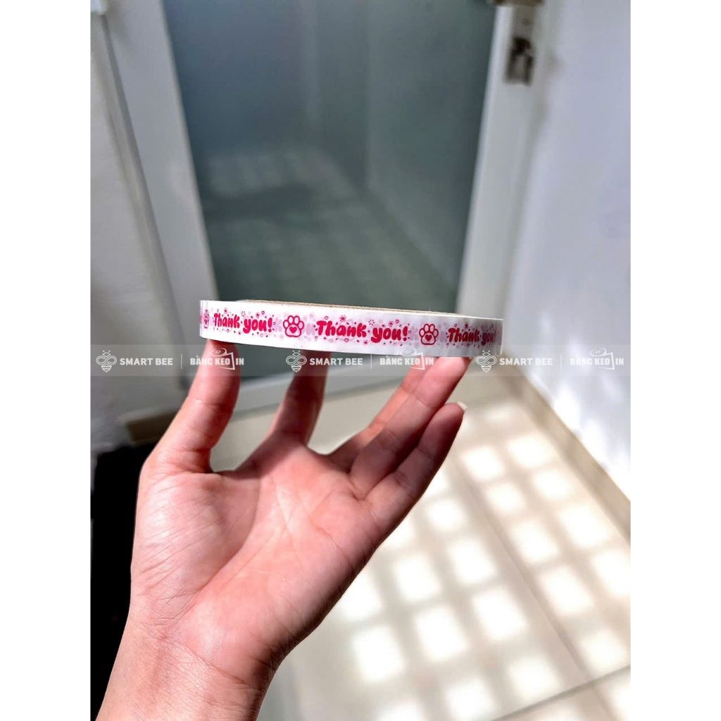 BĂNG KEO IN SẴN MẪU THANK YOU MÈO 12MM | 6 MÀU