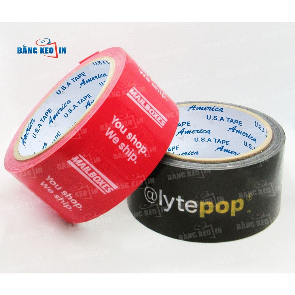 Băng keo dán thùng in TÊN THƯƠNG HIỆU 4,8cm x 100 yard
