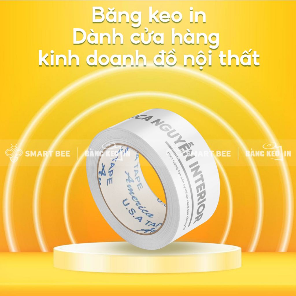 BĂNG KEO IN THƯƠNG HIỆU CHO CỬA HÀNG NỘI THẤT, ĐỒ GỖ