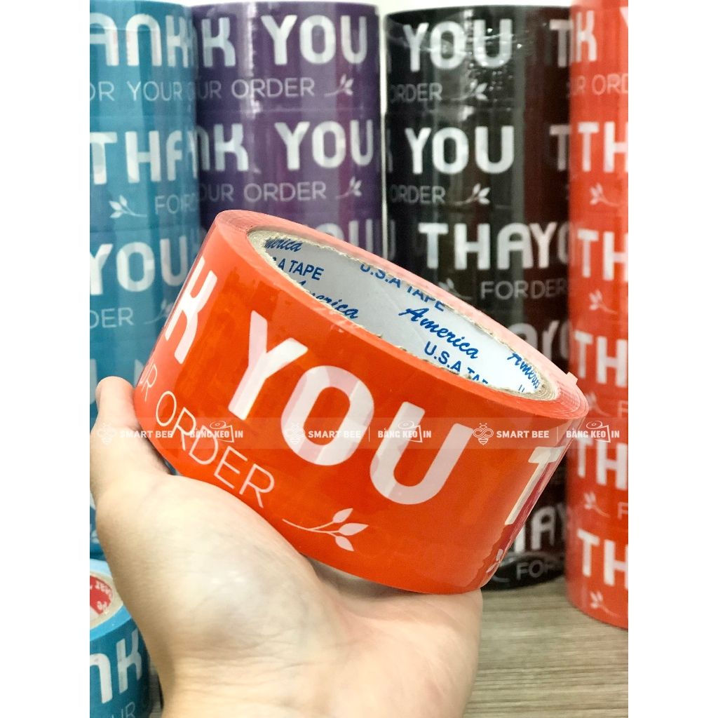 BĂNG KEO IN SẴN MẪU THANK YOU 48MM | 6 MÀU