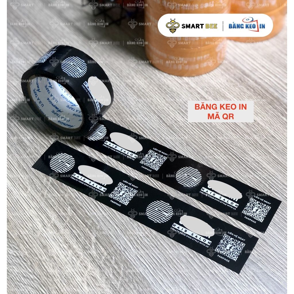 Băng keo dán thùng IN LOGO size lớn 48mm, 60mm, 70mm, 80mm