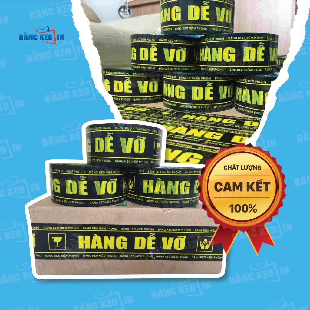 Băng keo in chữ hàng dễ vỡ theo yêu cầu