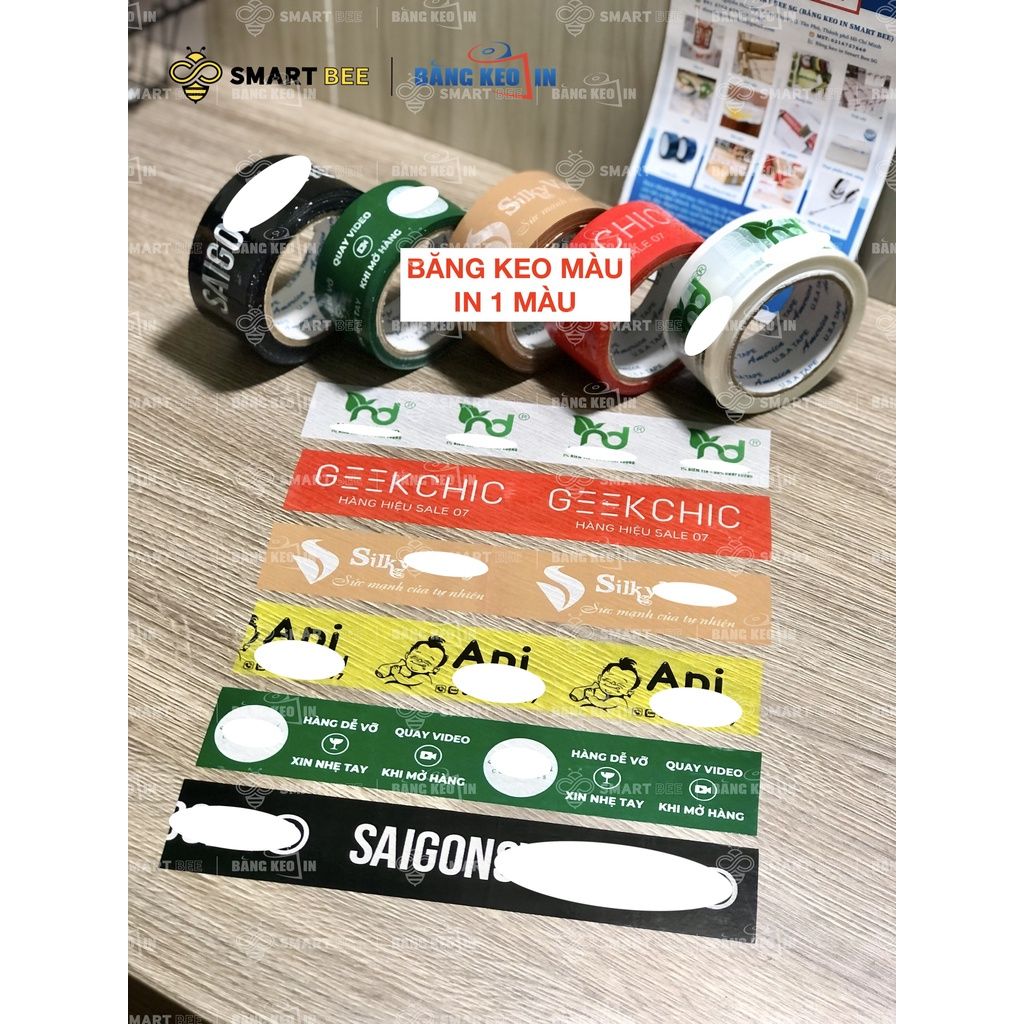 Băng keo dán thùng IN LOGO size lớn 48mm, 60mm, 70mm, 80mm