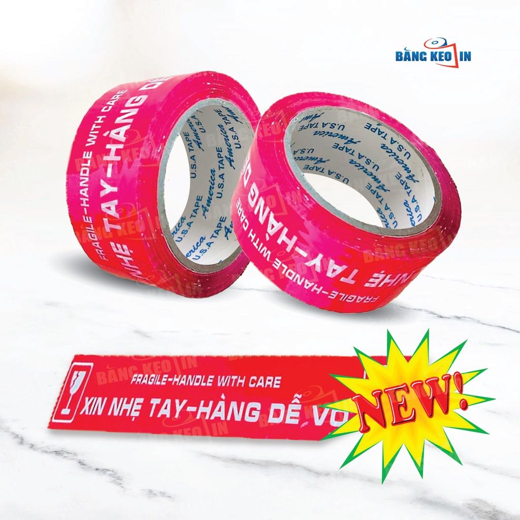 Băng keo in chữ hàng dễ vỡ theo yêu cầu