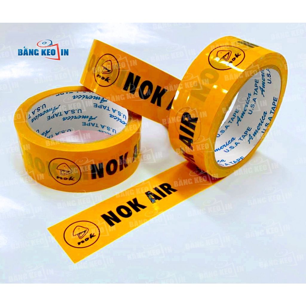 Băng keo màu CAM in chữ, in logo số lượng ít theo yêu cầu