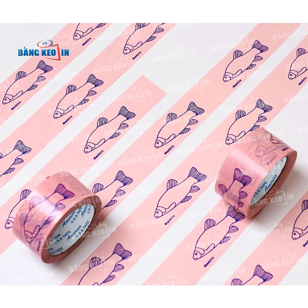 Băng keo in logo màu HỒNG