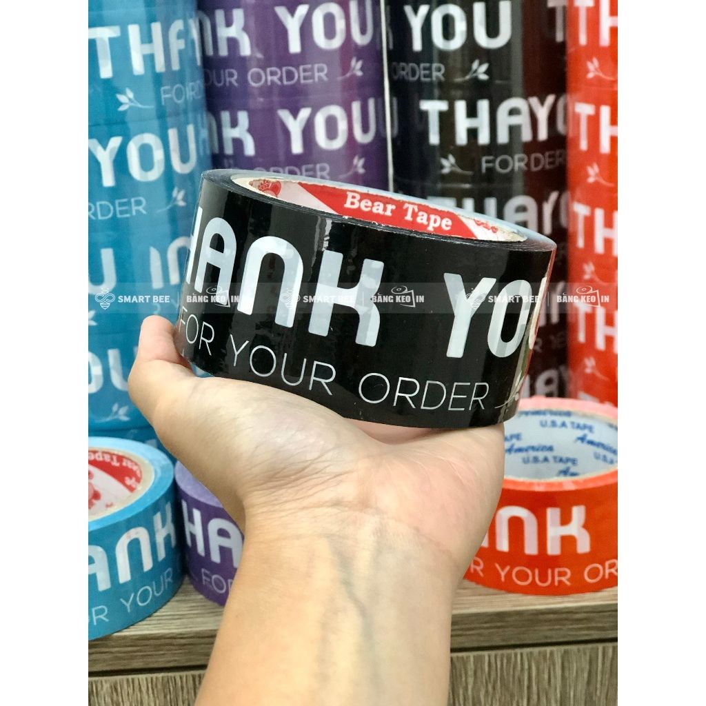 BĂNG KEO IN SẴN MẪU THANK YOU 48MM | 6 MÀU