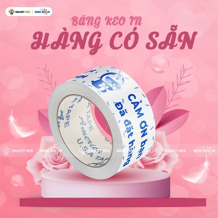 Băng Keo In MẪU CÓ SẴN - Doraemon Cảm Ơn Bạn Đã Đặt Hàng