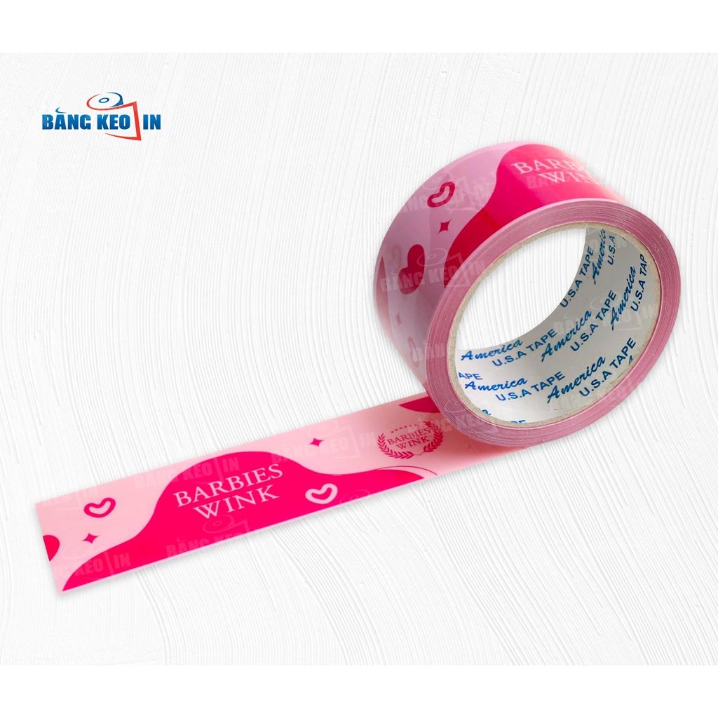 Băng keo màu xanh/đỏ/tím/vàng/hồng IN CHỮ, IN LOGO đẹp mắt, nổi bật