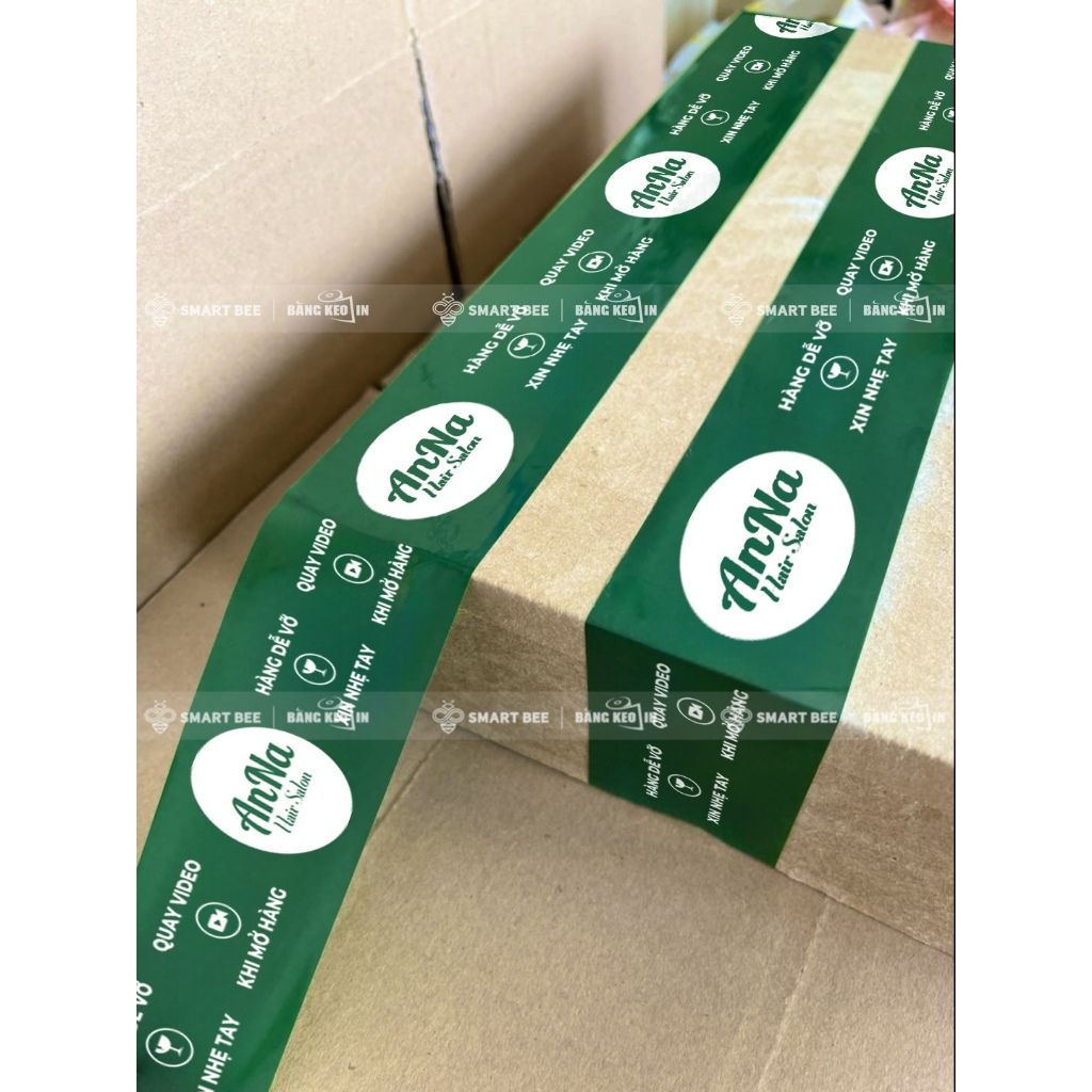 BĂNG KEO MÀU XANH LÁ IN LOGO THEO YÊU CẦU