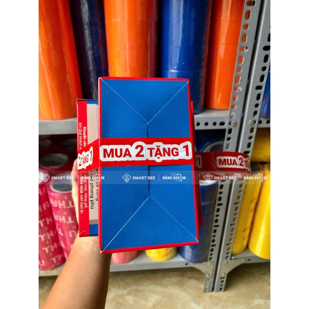 BĂNG KEO IN SẴN CHỮ MUA 2 TẶNG 1 | TRẮNG ĐỎ 24MM