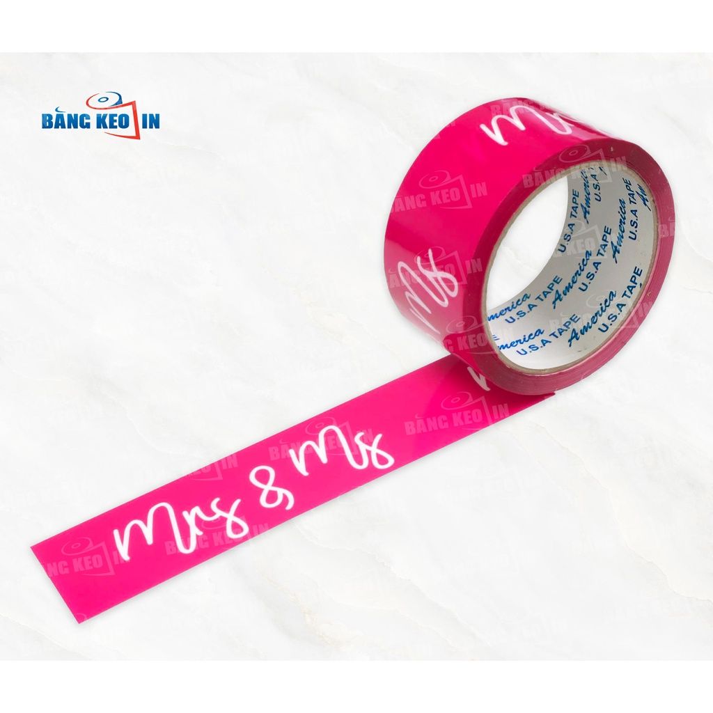 BĂNG KEO MÀU HỒNG IN LOGO THEO YÊU CẦU