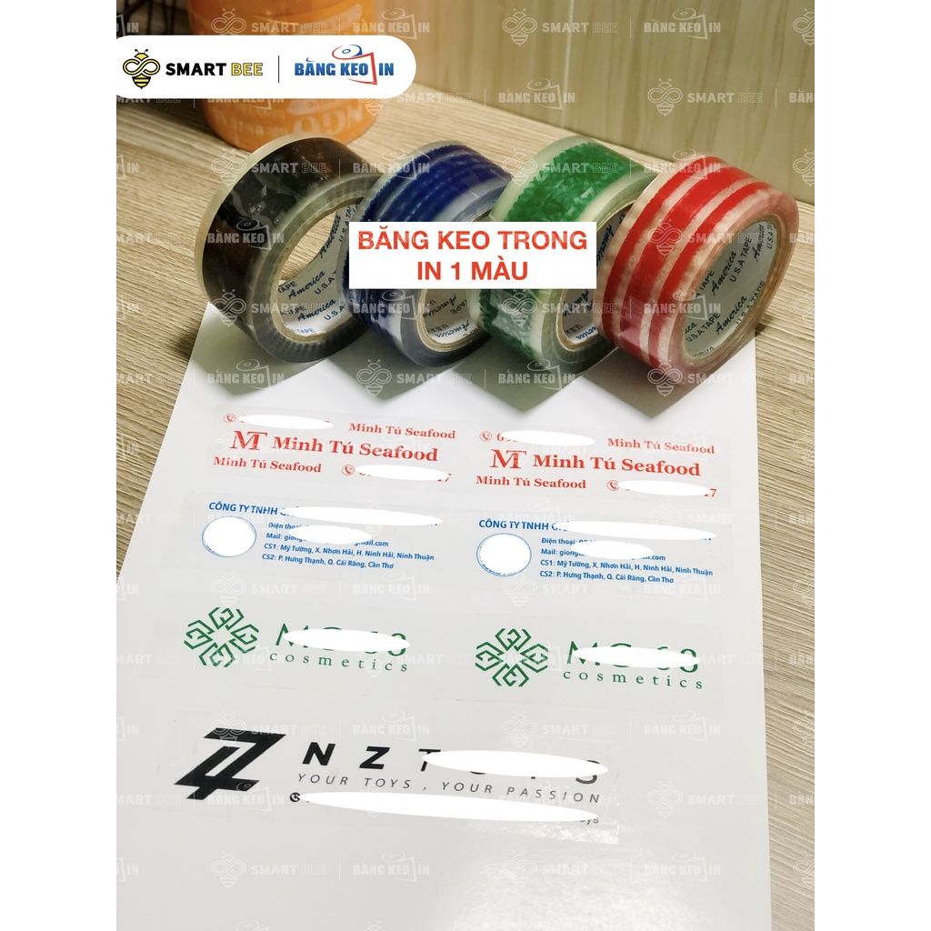 Băng keo dán thùng IN LOGO size lớn 48mm, 60mm, 70mm, 80mm