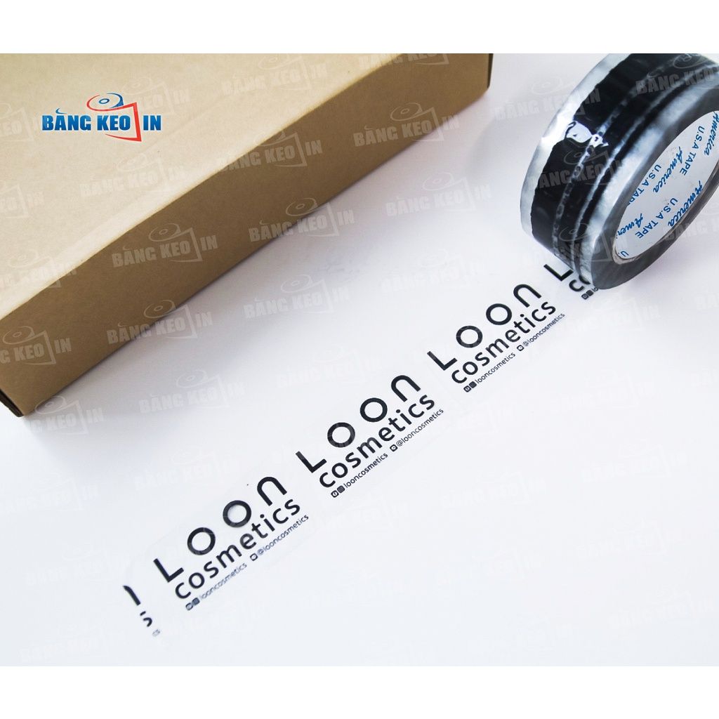 Băng keo dán thùng in TÊN THƯƠNG HIỆU 4,8cm x 100 yard