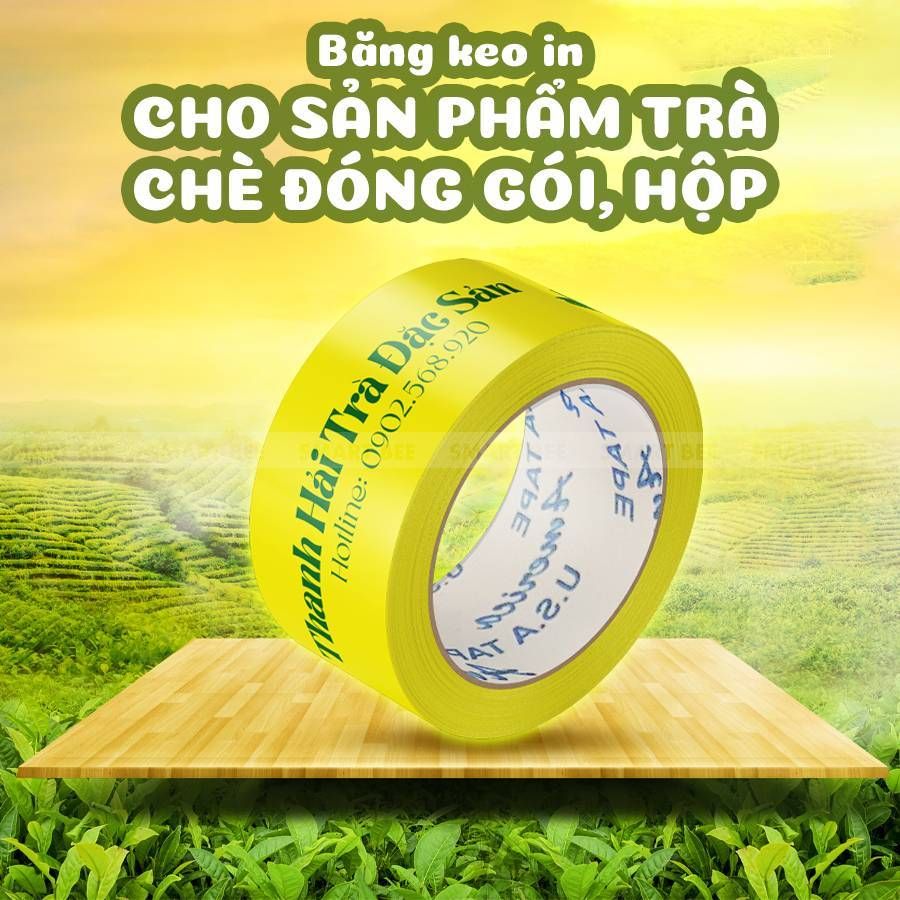 BĂNG KEO IN THEO YÊU CẦU CHO THƯƠNG HIỆU TRÀ