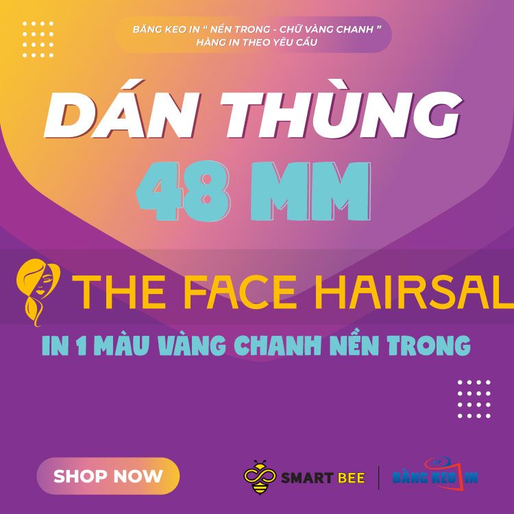 BĂNG KEO NỀN TRONG IN 2 MÀU