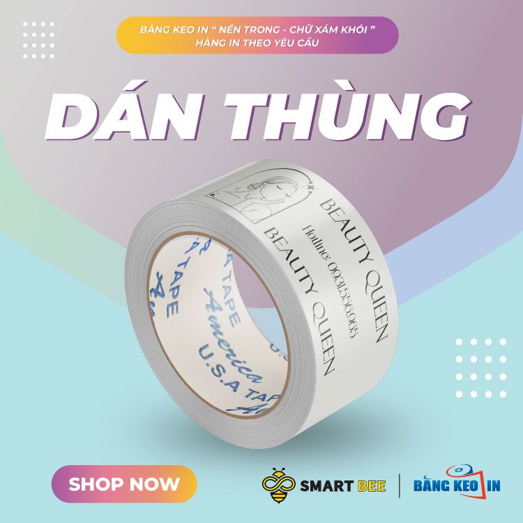 BĂNG KEO IN LOGO NỀN TRONG IN 1 MÀU GIÁ SỈ TỐT NHẤT