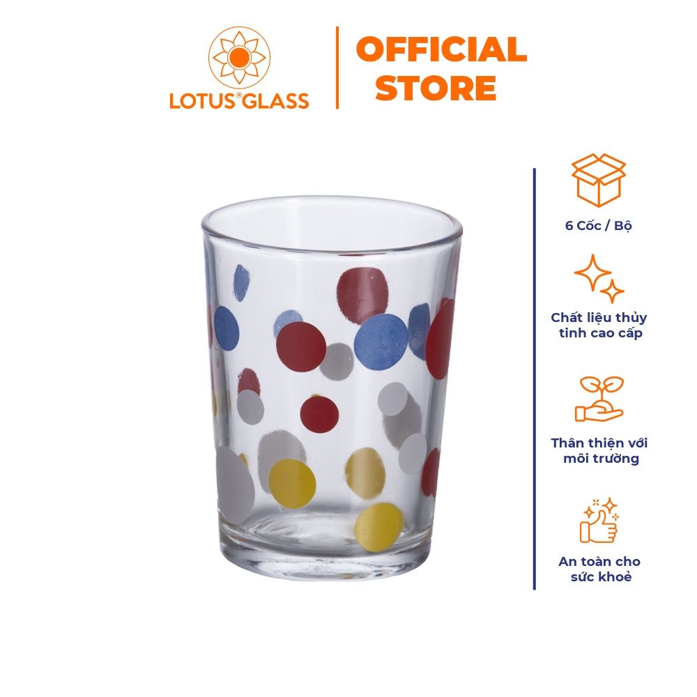Bộ 6 cốc nước giải khát thủy tinh Lotus Glass VTC009