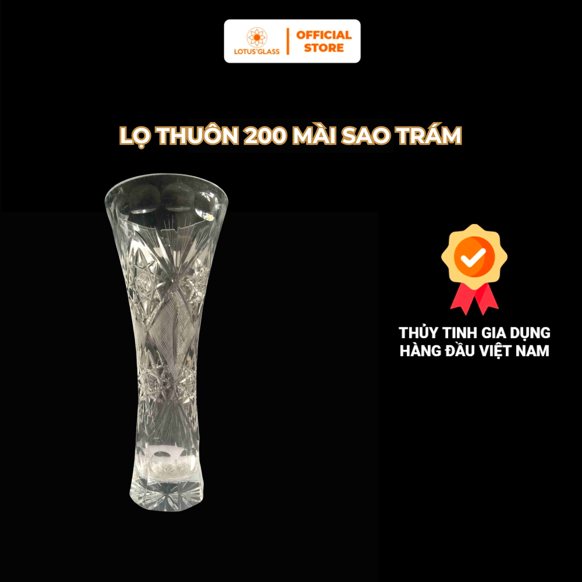  Lọ Hoa, Bình Hoa Pha Lê Thuôn 250 Sao Trám 